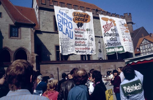 19840421 Demo Robin Wood, Rathaus